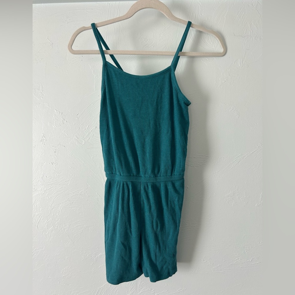 Girls Old Navy Teal Blue Knit Romper